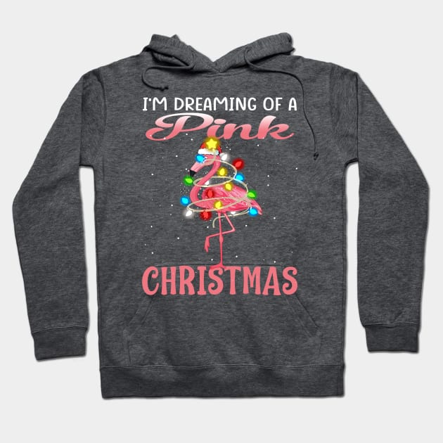 Flamingo Christmas I'm Dreaming Of A Pink Christmas Hoodie by intelus